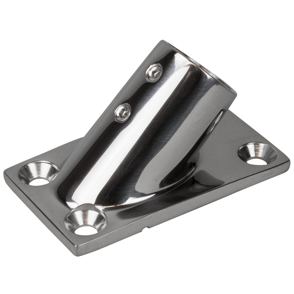 Sea-Dog Sea-Dog Rail Base Fitting Rectangular Base 45° 316 Stainless Steel - 3-1/4" x 1-7/8" - 1" OD Marine Hardware