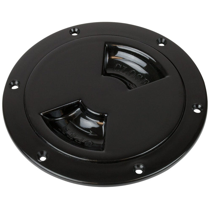 Sea-Dog Sea-Dog Smooth Quarter Turn Deck Plate - Black - 5" Marine Hardware