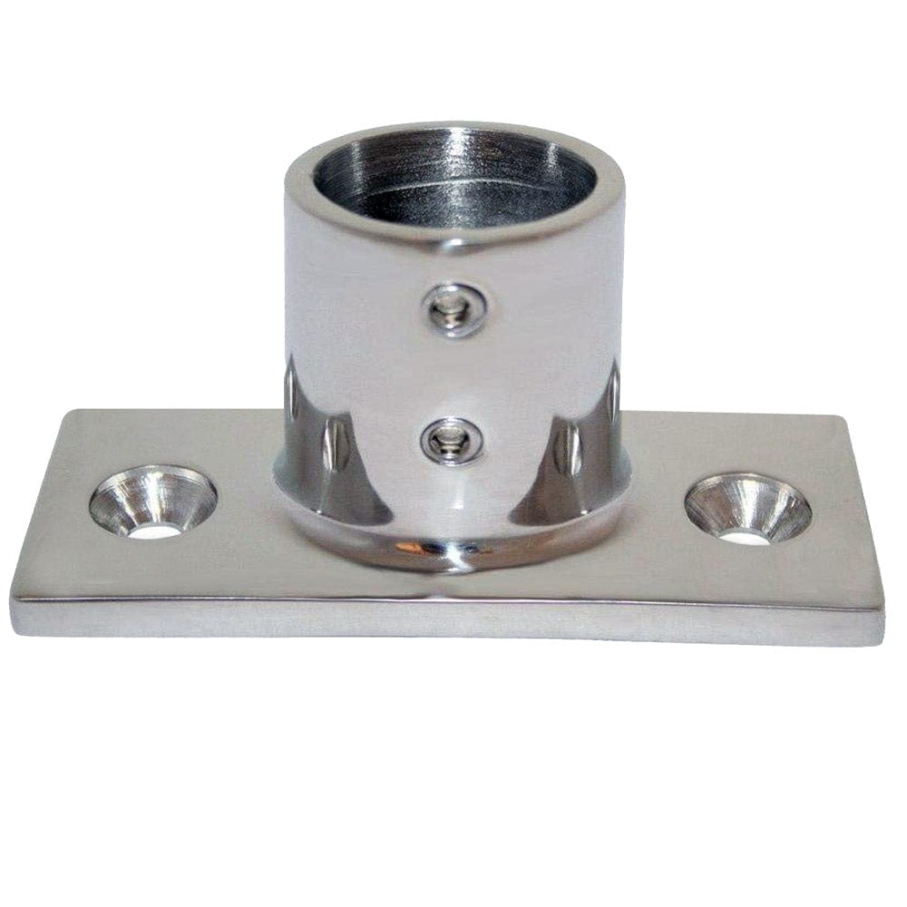 Whitecap Whitecap 1" O.D. 90° 2-Hole Rectangle Base SS Rail Fitting Marine Hardware