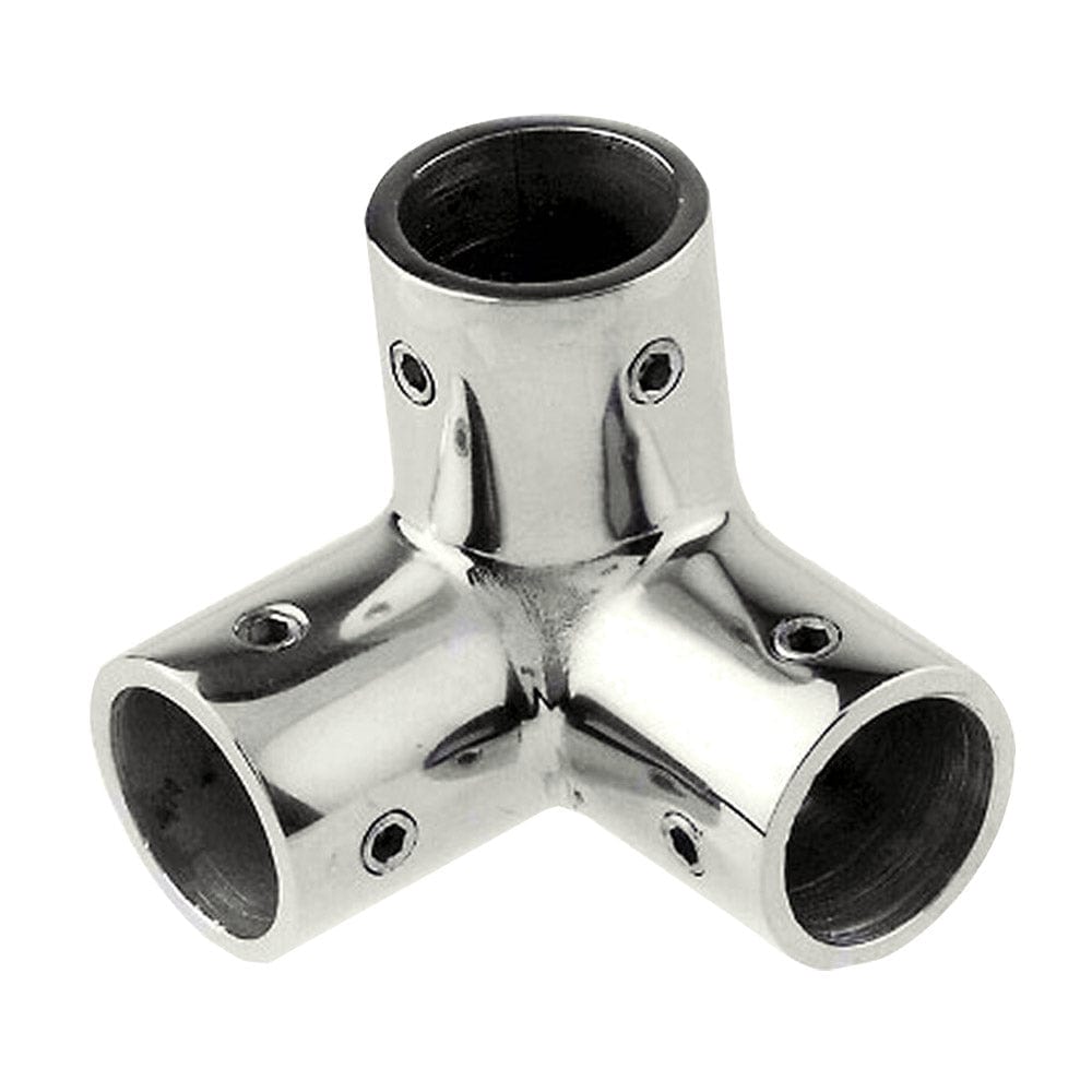 Whitecap Whitecap 1" O.D. SS 3-Way Corner Fitting Marine Hardware