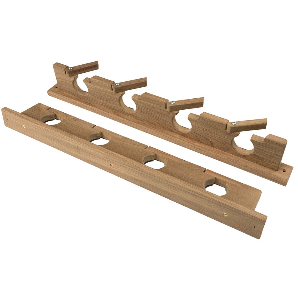 Whitecap Whitecap Teak Lock-In Four-Rod Storage Rack Marine Hardware