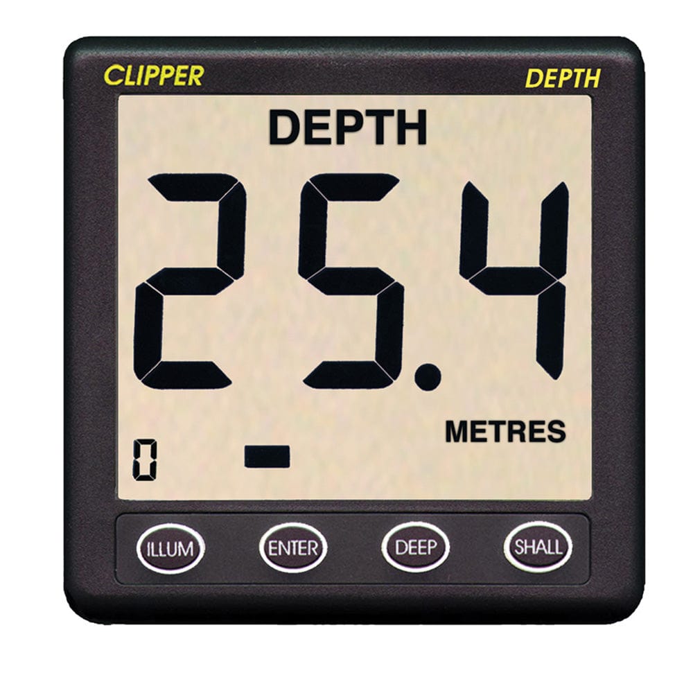 Clipper Clipper Depth Instrument w/Thru Hull Transducer & Cover Marine Navigation & Instruments