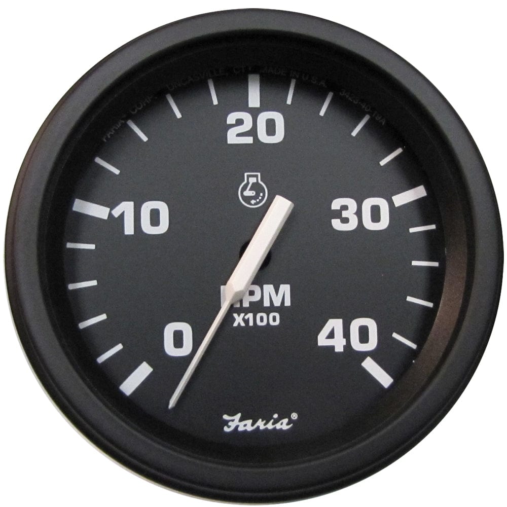 Faria Beede Instruments Faria 4" Heavy-Duty Tachometer (4000 RPM) (Diesel) Mag Pick-Up - Black w/Black Bezel Marine Navigation & Instruments