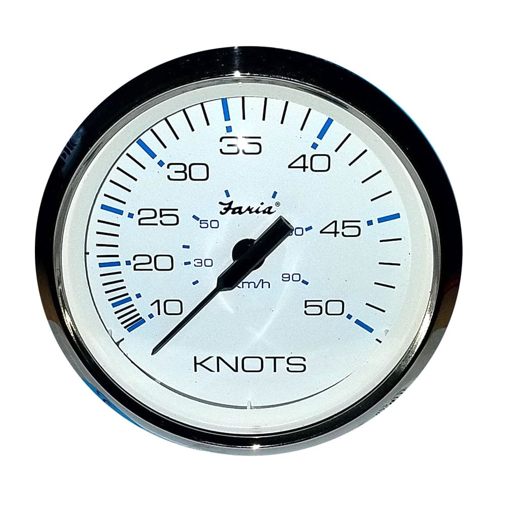 Faria Beede Instruments Faria 4" Speedometer 50 Knot Chesapeake White Stainless Steel Bezel Marine Navigation & Instruments