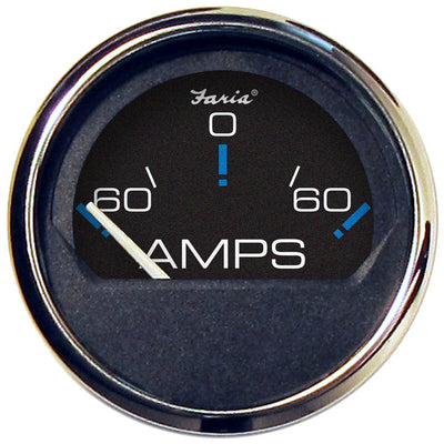 Faria Beede Instruments Faria Chesapeake Black 2" Ammeter Gauge (-60 to +60 AMPS) Marine Navigation & Instruments