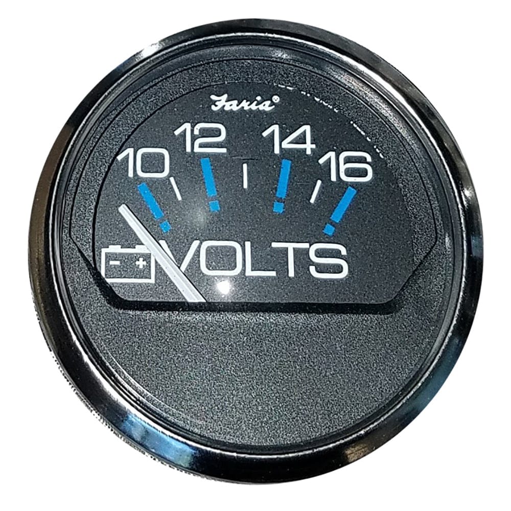 Faria Beede Instruments Faria Chesapeake Black 2" Voltmeter (10-16 VDC) Marine Navigation & Instruments