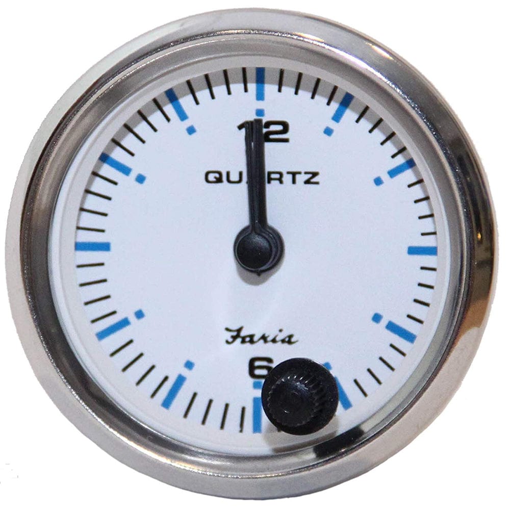 Faria Beede Instruments Faria Chesapeake White SS 2" Analog Clock Marine Navigation & Instruments