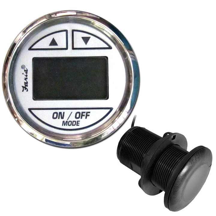 Faria Beede Instruments Faria Chesapeake White SS 2" Depth Sounder w/Thru-Hull Transducer Marine Navigation & Instruments