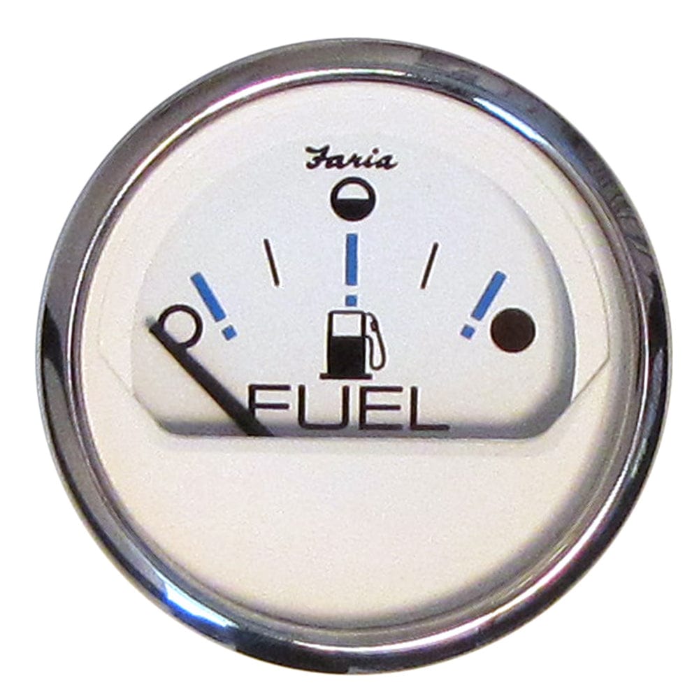 Faria Beede Instruments Faria Chesapeake White SS 2" Fuel Level Gauge - Metric (E-1/2-F) Marine Navigation & Instruments