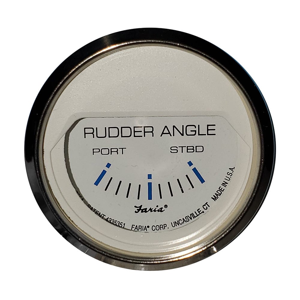 Faria Beede Instruments Faria Chesapeake White SS 2" Rudder Angle Indicator Gauge Marine Navigation & Instruments