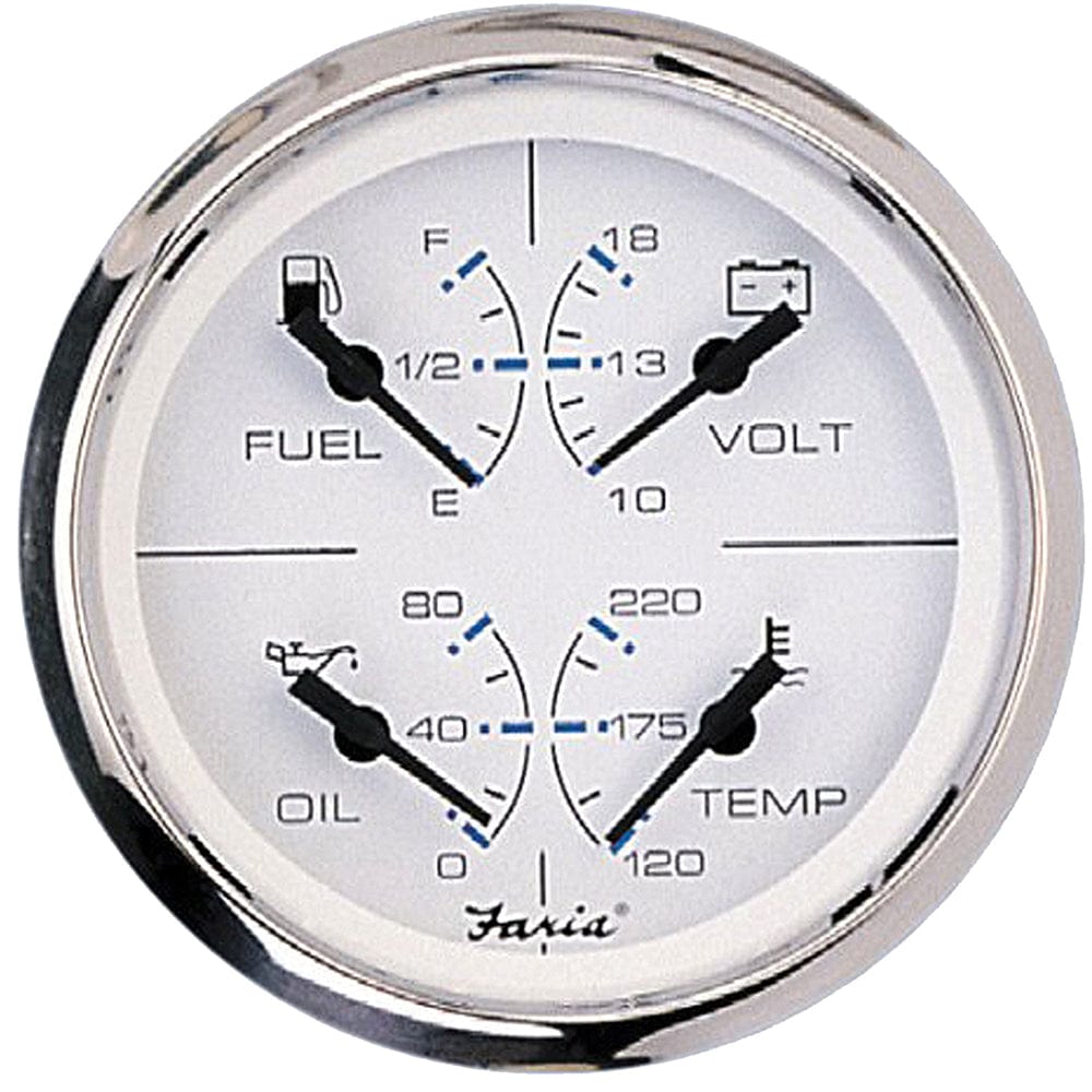 Faria Beede Instruments Faria Chesapeake White SS 4" Multifunction Gauge Marine Navigation & Instruments