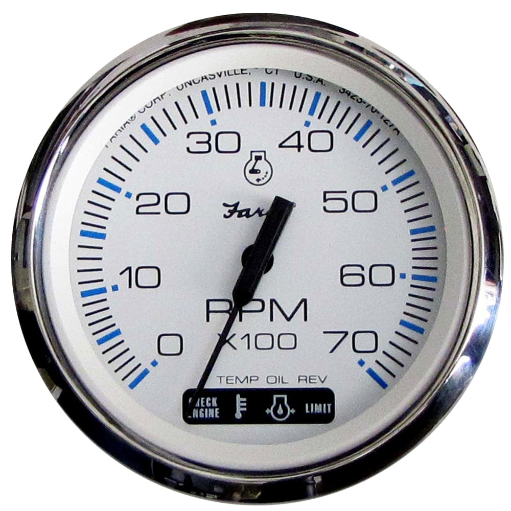 Faria Beede Instruments Faria Chesapeake White SS 4" Tachometer w/Suzuki Monitor - 7000 RPM (Gas) (Suzuki Outboard) Marine Navigation & Instruments