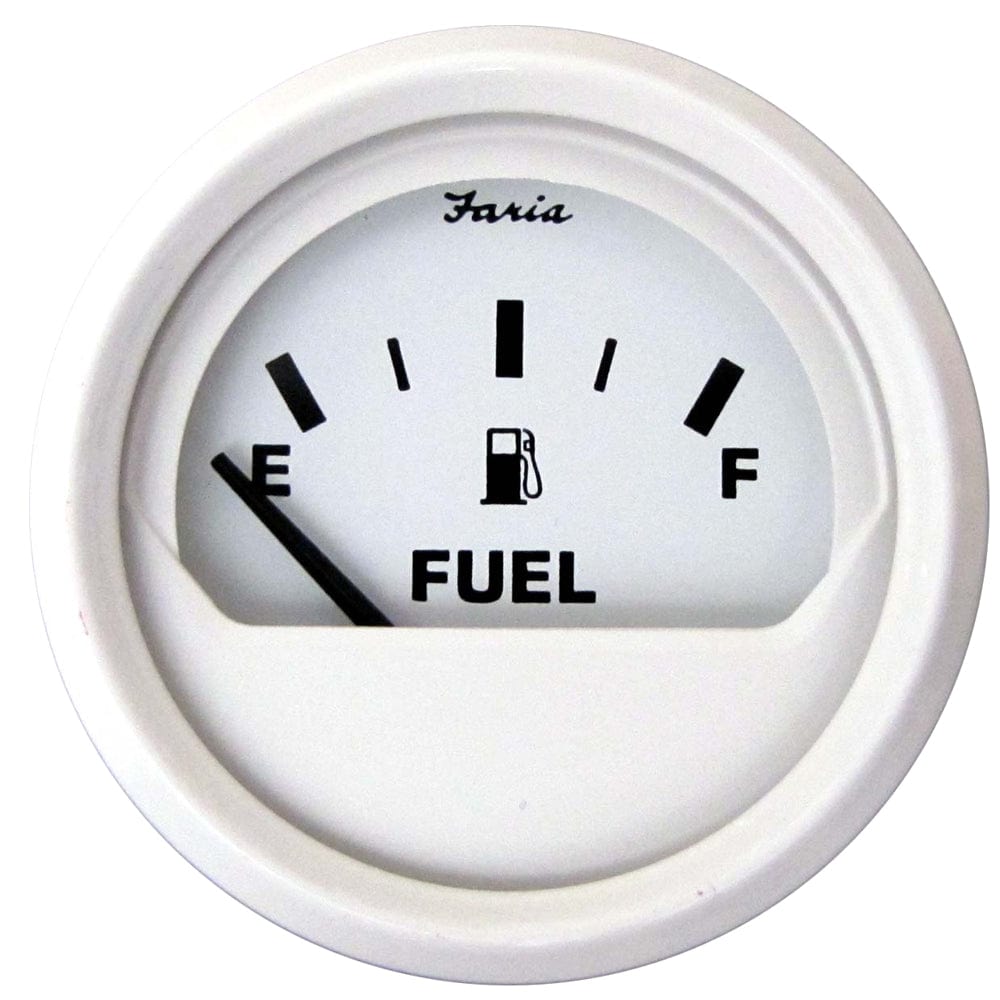 Faria Beede Instruments Faria Dress White 2" Fuel Level Gauge (E-1/2-F) Marine Navigation & Instruments