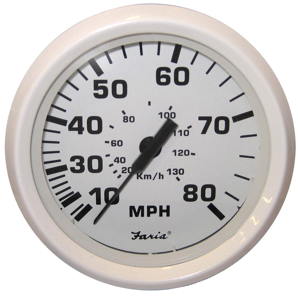Faria Beede Instruments Faria Dress White 4" Speedometer - 80MPH (Pitot) Marine Navigation & Instruments