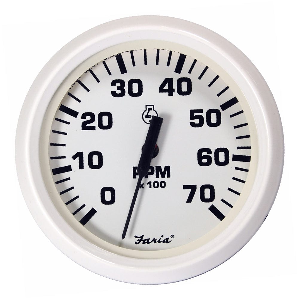 Faria Beede Instruments Faria Dress White 4" Tachometer - 7000 RPM (Gas) (All Outboards) Marine Navigation & Instruments