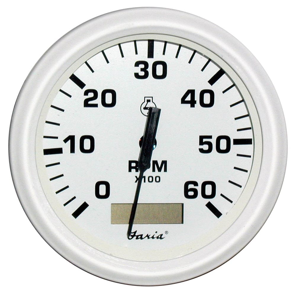 Faria Beede Instruments Faria Dress White 4" Tachometer w/Hourmeter - 6000 RPM (Gas) (Inboard) Marine Navigation & Instruments