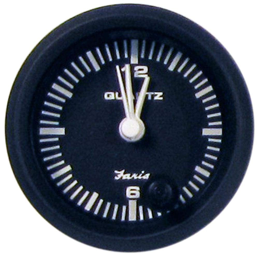 Faria Beede Instruments Faria Euro Black 2" Clock - Quartz (Analog) Marine Navigation & Instruments