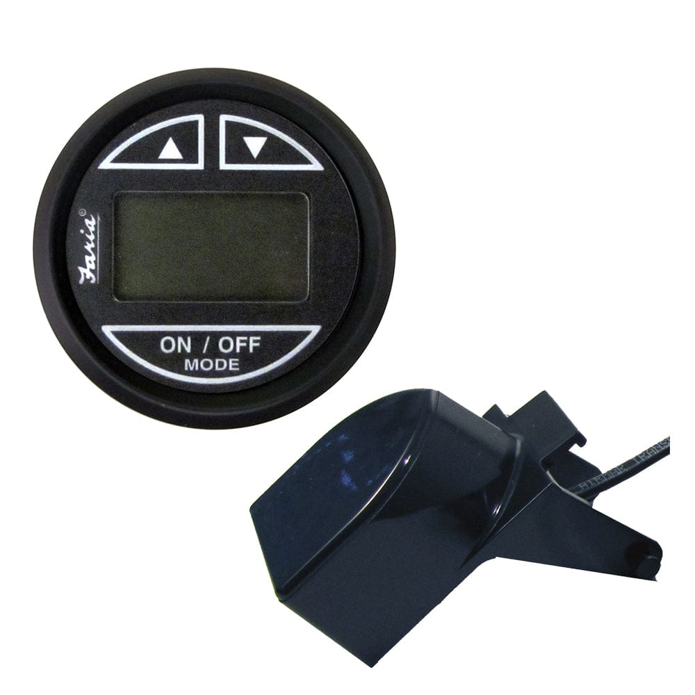 Faria Beede Instruments Faria Euro Black 2" Depth Sounder w/Transom Mount Transducer Marine Navigation & Instruments