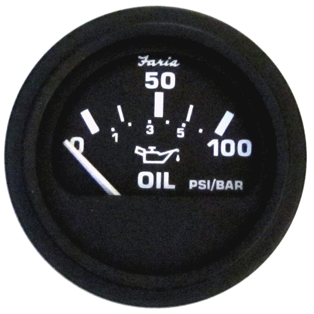 Faria Beede Instruments Faria Euro Black 2" Oil Pressure Gauge (100 PSI) Marine Navigation & Instruments