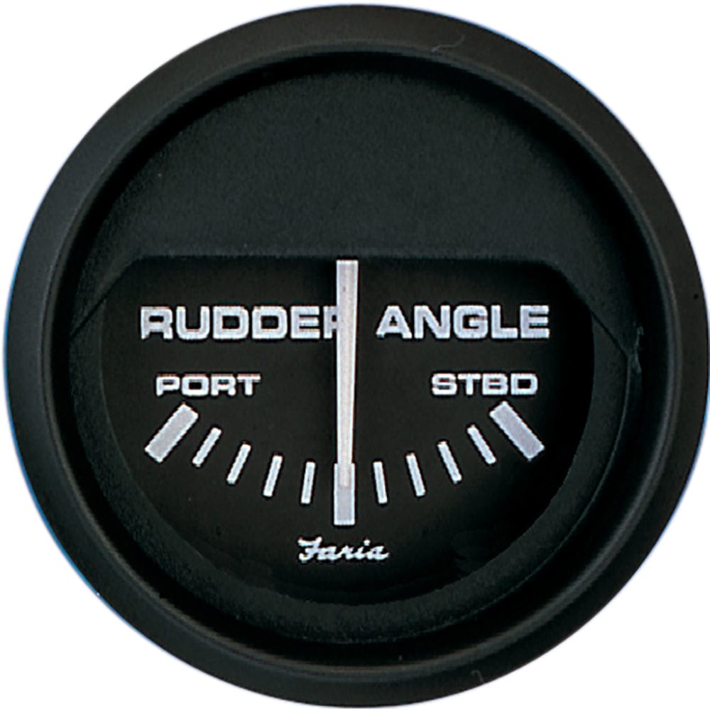 Faria Beede Instruments Faria Euro Black 2" Rudder Angle Indicator Marine Navigation & Instruments