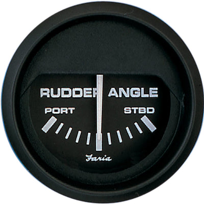 Faria Beede Instruments Faria Euro Black 2" Rudder Angle Indicator Marine Navigation & Instruments