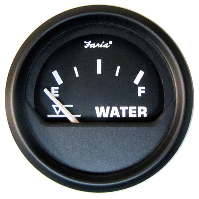 Faria Beede Instruments Faria Euro Black 2" Tank Level Gauge - Potable Water Marine Navigation & Instruments