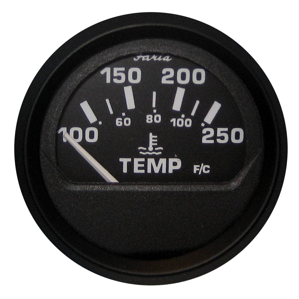 Faria Beede Instruments Faria Euro Black 2" Water Temperature Gauge (100-250°F) Marine Navigation & Instruments