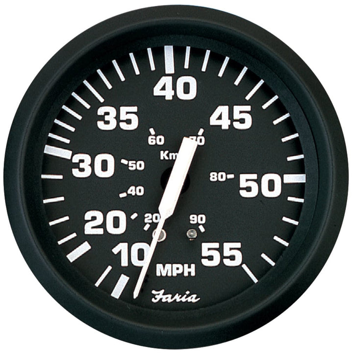 Faria Beede Instruments Faria Euro Black 4" Speedometer - 55MPH (Pitot) Marine Navigation & Instruments