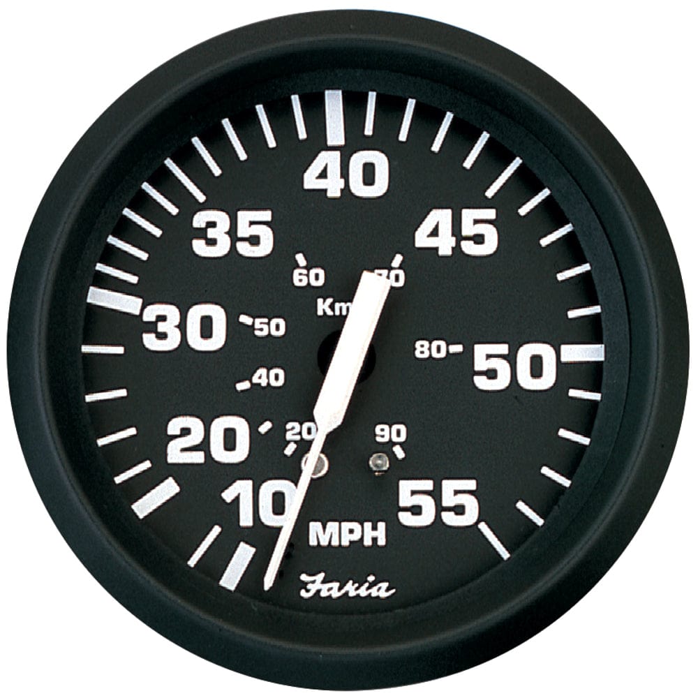 Faria Beede Instruments Faria Euro Black 4" Speedometer - 55MPH (Pitot) Marine Navigation & Instruments