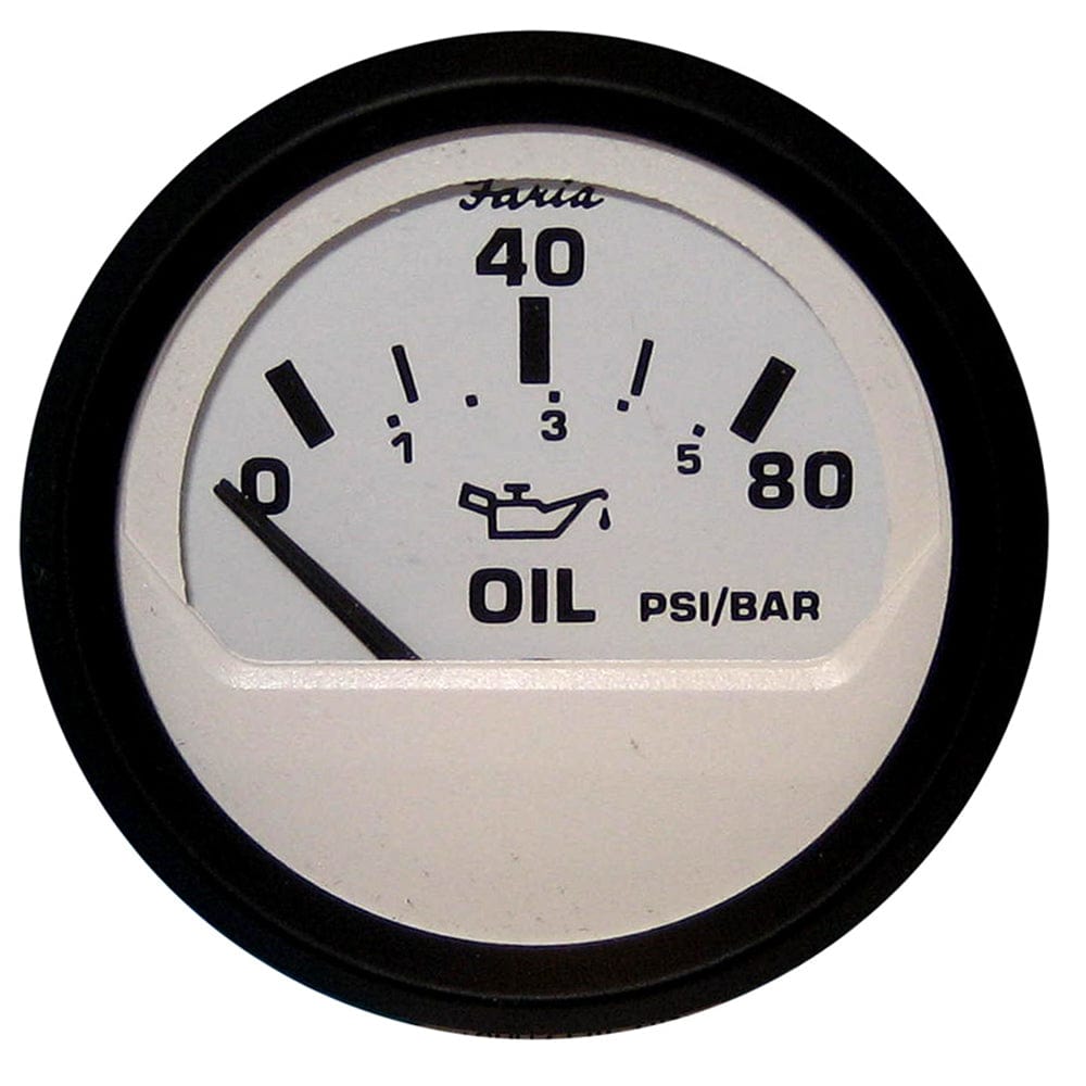 Faria Beede Instruments Faria Euro White 2" Oil Pressure Gauge (80 PSI) Marine Navigation & Instruments