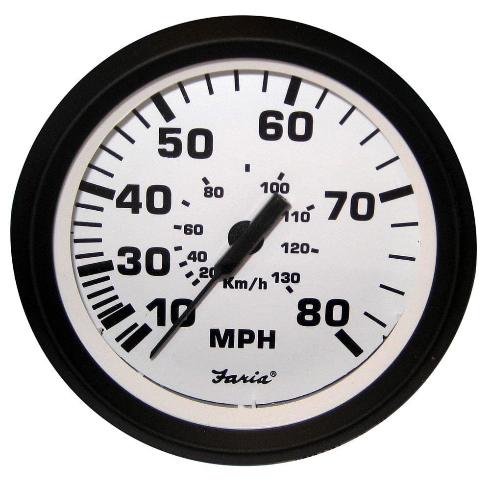Faria Beede Instruments Faria Euro White 4" Speedometer - 80MPH (Pitot) Marine Navigation & Instruments
