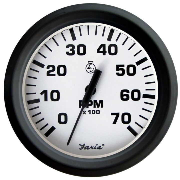 Faria Beede Instruments Faria Euro White 4" Tachometer 7000 RPM (Gas) (Outboards) Marine Navigation & Instruments