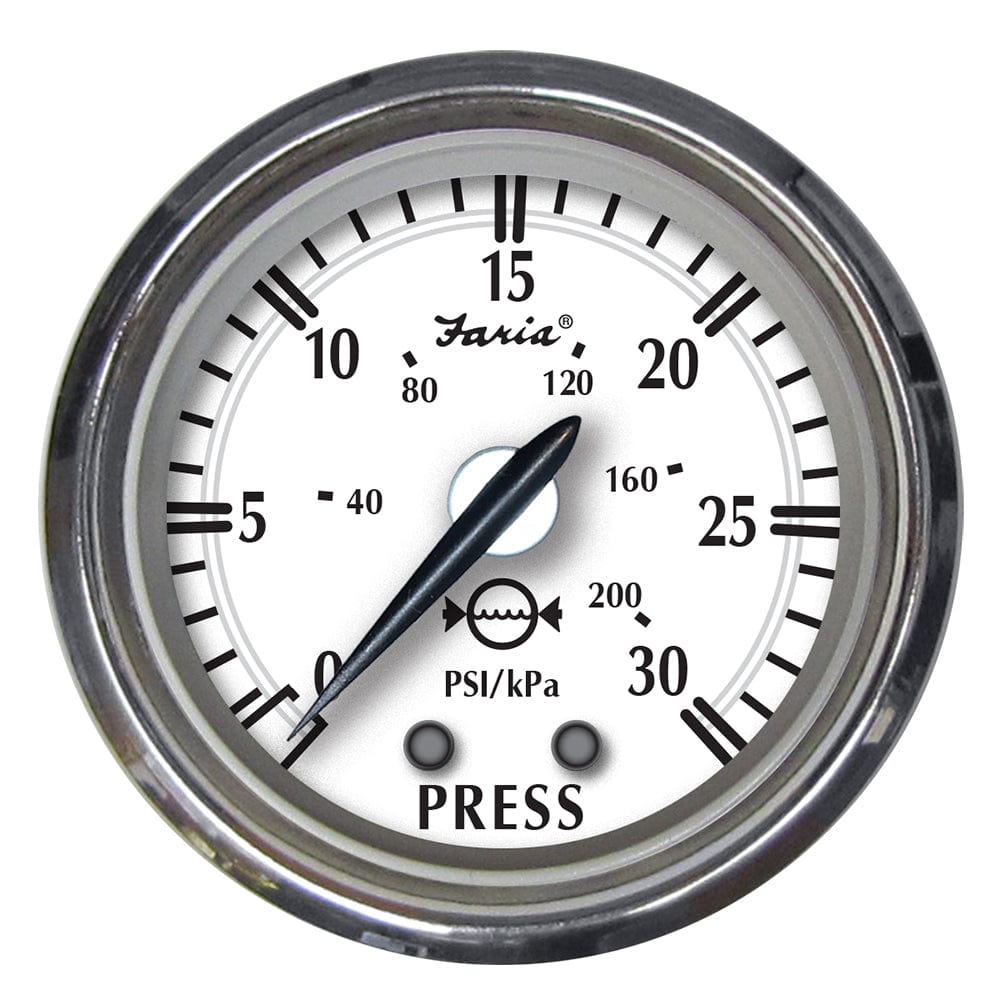 Faria Beede Instruments Faria Newport SS 2" Water Pressure Gauge Kit - 0 to 30 PSI Marine Navigation & Instruments
