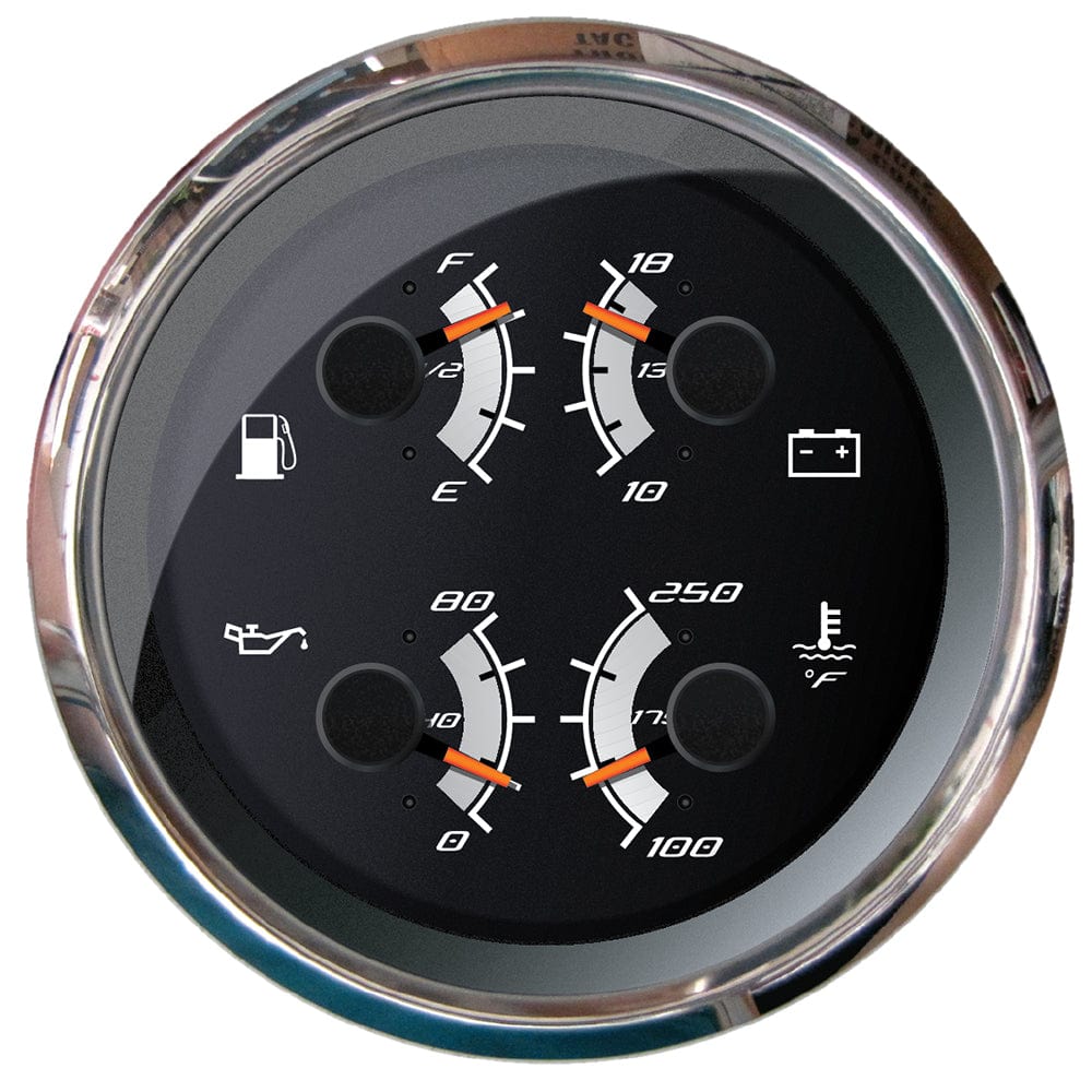 Faria Beede Instruments Faria Platinum 4" Multi-Function - Fuel, Oil, Volt & Water Temperature Marine Navigation & Instruments