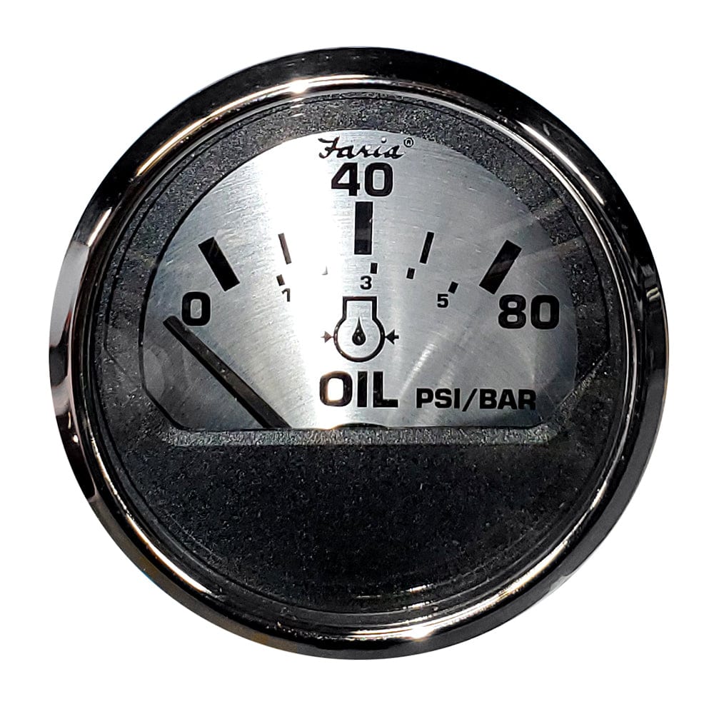 Faria Beede Instruments Faria Spun Silver 2" Oil Pressure Gauge Marine Navigation & Instruments