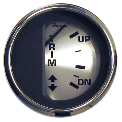 Faria Beede Instruments Faria Spun Silver 2" Trim Gauge f/Mercury/Mariner/Mercruiser/Volvo DP & Yamaha ('01 & Newer) Marine Navigation & Instruments