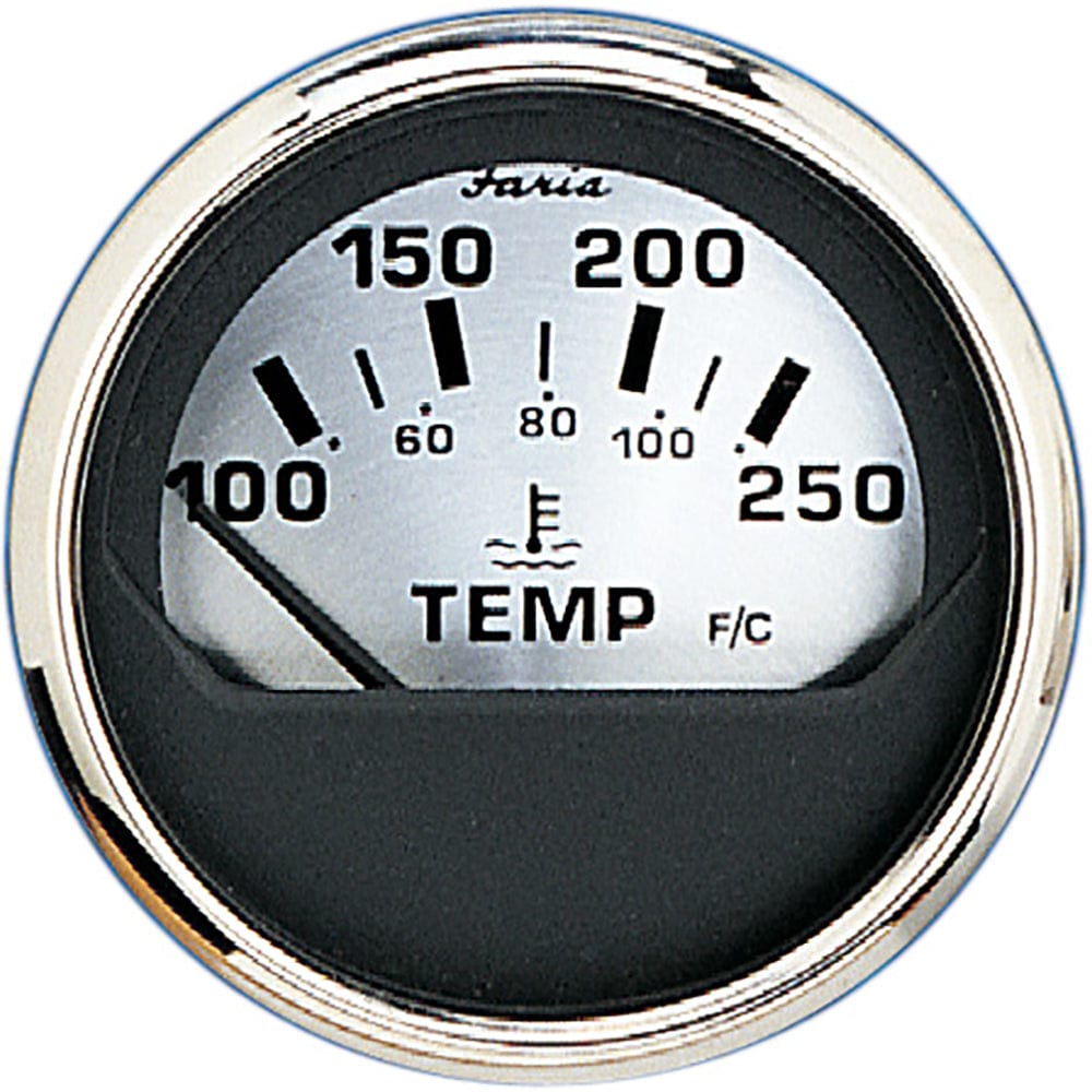 Faria Beede Instruments Faria Spun Silver 2" Water Temp Gauge Marine Navigation & Instruments