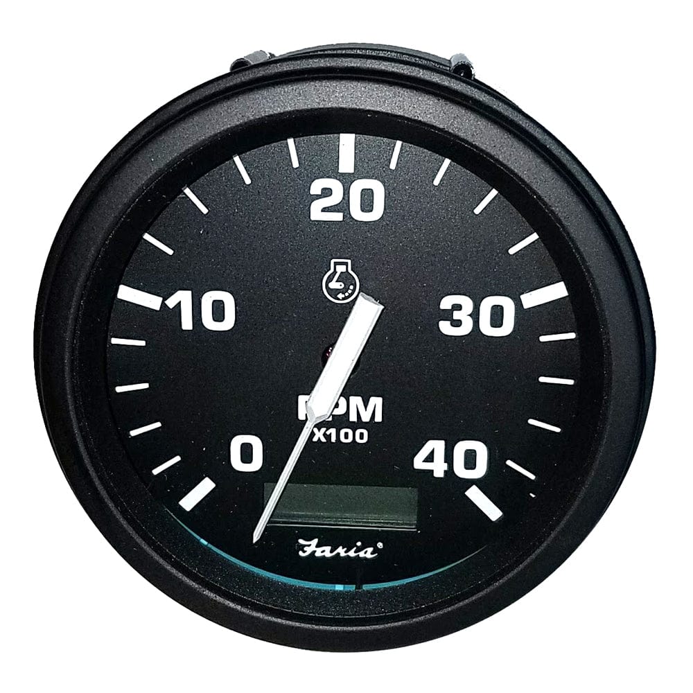 Faria Beede Instruments Faria Tachometer Heavy-Duty Tachometer w/Hourmeter (4000 RPM) (Diesel) (Mech Takeoff & Var Ratio Alt) - Black Marine Navigation & Instruments