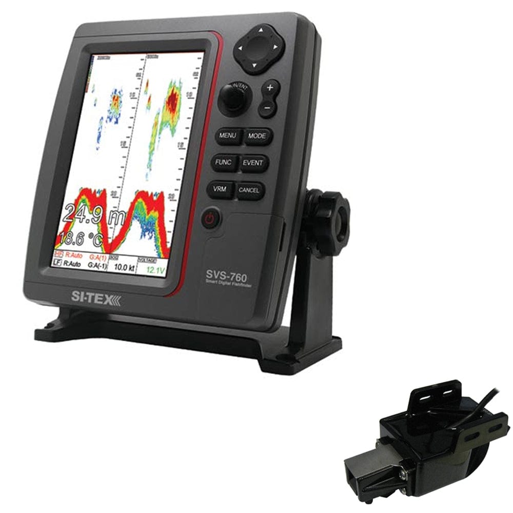 SI-TEX SI-TEX SVS-760 Dual Frequency Sounder 600W Kit w/Transom Mount Triducer Marine Navigation & Instruments