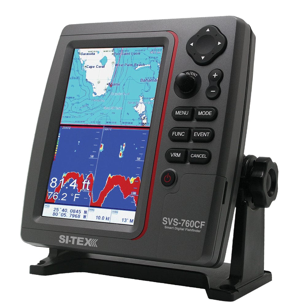 SI-TEX SI-TEX SVS-760CF Dual Frequency Chartplotter/Sounder w/ Navionics+ Flexible Coverage Marine Navigation & Instruments