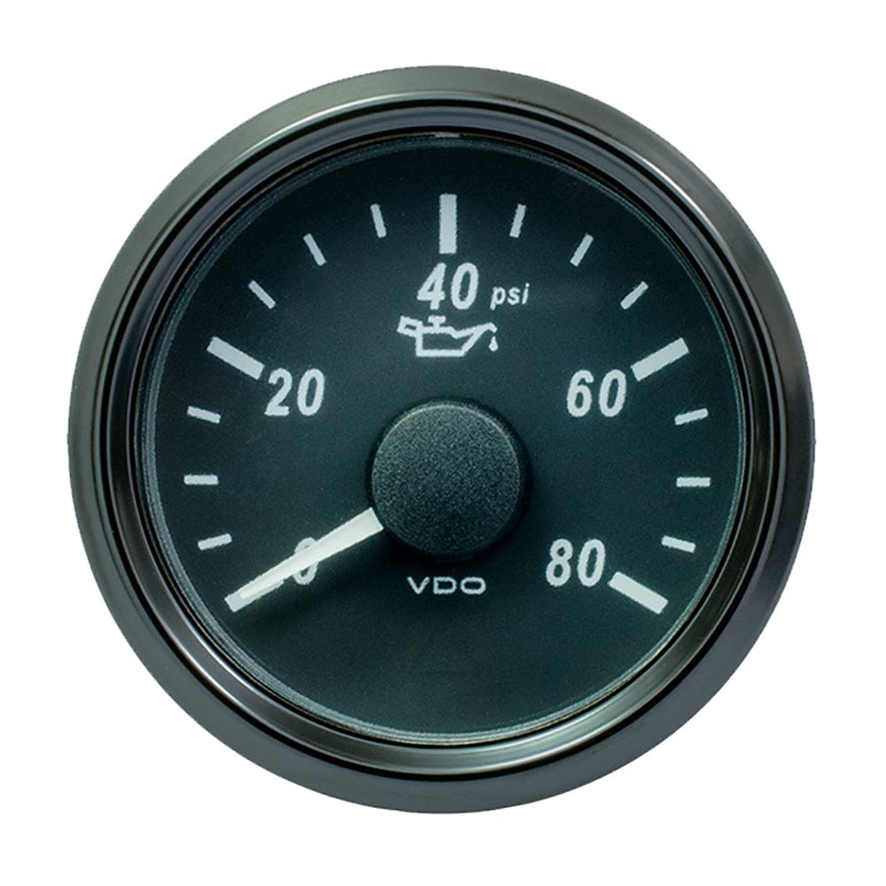 VDO VDO SingleViu 52mm (2-1/16") Oil Pressure Gauge - 80 PSI - 0-180 Ohm Marine Navigation & Instruments
