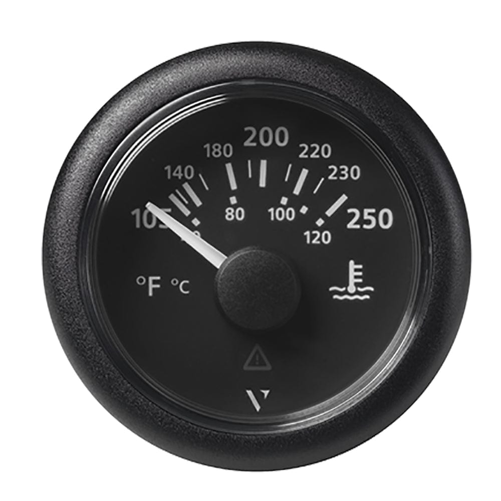 Veratron Veratron 52MM (2-1/16") ViewLine Water Temperature Gauge - 100-250°F - Black Dial & Bezel Marine Navigation & Instruments