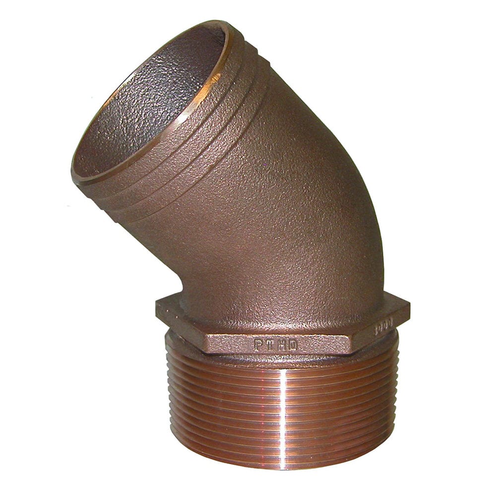 GROCO GROCO 1-1/2" NPT Bronze 45 Degree Pipe to 1-1/2" Hose Marine Plumbing & Ventilation
