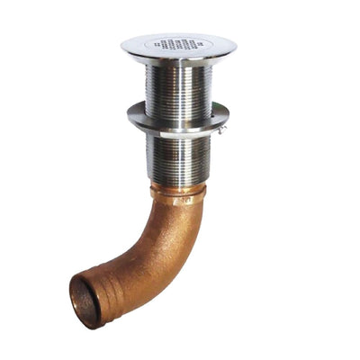 GROCO GROCO 1-1/4" Hose Barb Stainless Straight Deck Drain Marine Plumbing & Ventilation