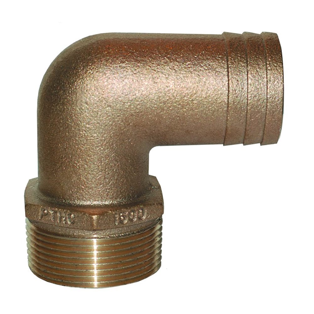 GROCO GROCO 1-1/4" NPT x 1-1/4" ID Bronze 90 Degree Pipe to Hose Fitting Standard Flow Elbow Marine Plumbing & Ventilation