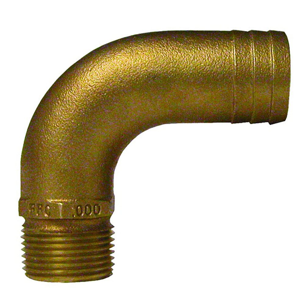 GROCO GROCO 1/2" NPT x 3/4" ID Bronze Full Flow 90° Elbow Pipe to Hose Fitting Marine Plumbing & Ventilation