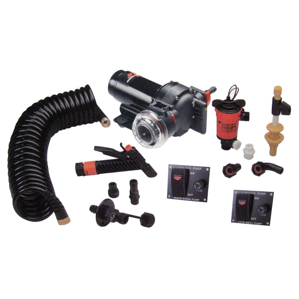 Johnson Pump Johnson Pump Aqua Jet 5.2 GPH Wash Down/550 Live Well Kit Marine Plumbing & Ventilation