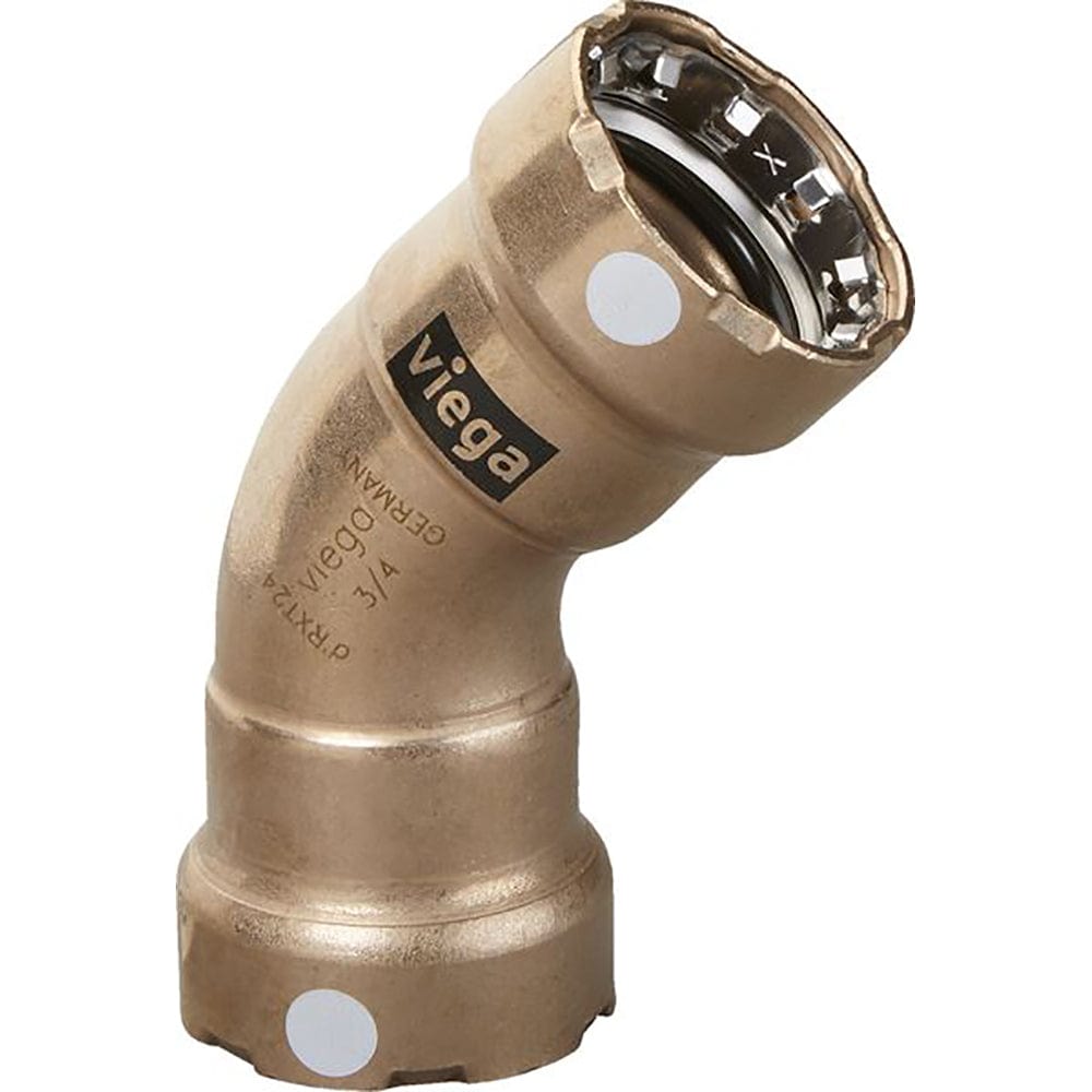 Viega Viega MegaPress 3/4" 45° Copper Nickel Elbow - Double Press Connection - Smart Connect Technology Marine Plumbing & Ventilation