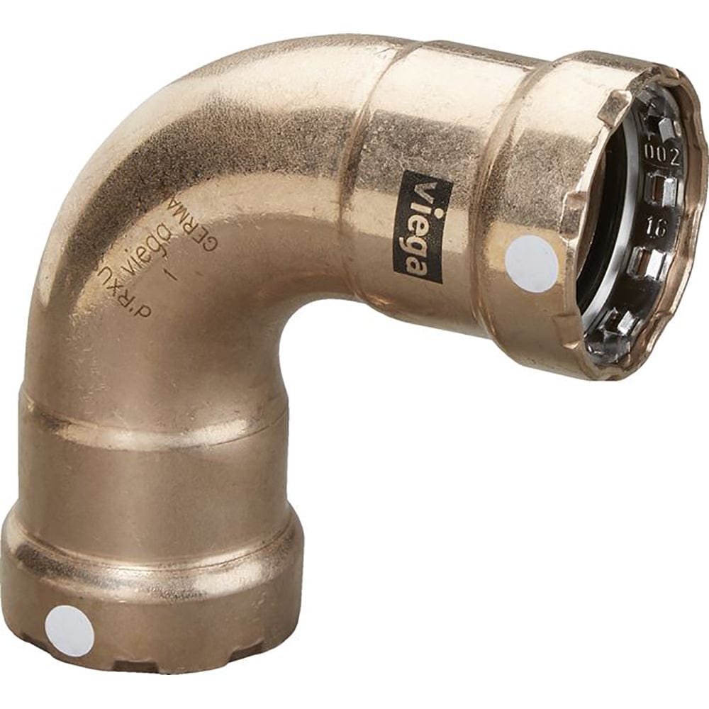 Viega Viega MegaPress 3/4" 90° Copper Nickel Elbow - Double Press Connection - Smart Connect Technology Marine Plumbing & Ventilation