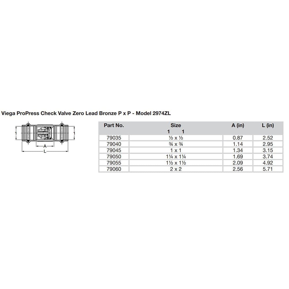 Viega Viega ProPress 1-1/2" Zero Lead Check Valve - Double Press Connection - Smart Connect Technology Marine Plumbing & Ventilation